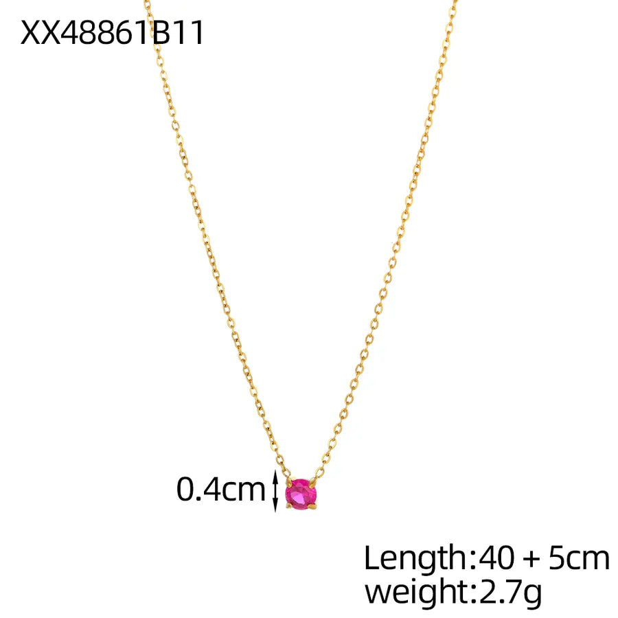 18K Gold Plated Geometric Titanium Steel Necklace One Size XX48861B11 9*9*1