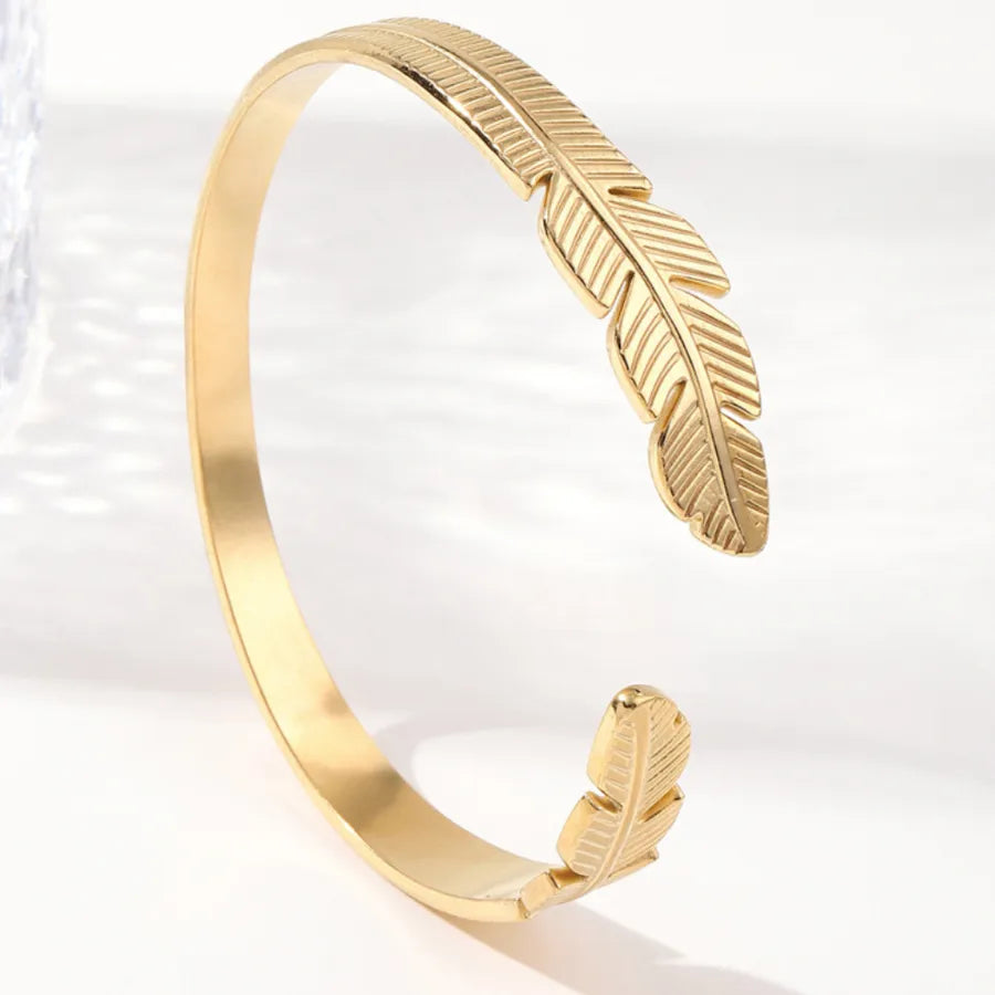 Unisex Titanium Steel Wide Cuff Bracelet WSZ005-2 Adjustable Opening