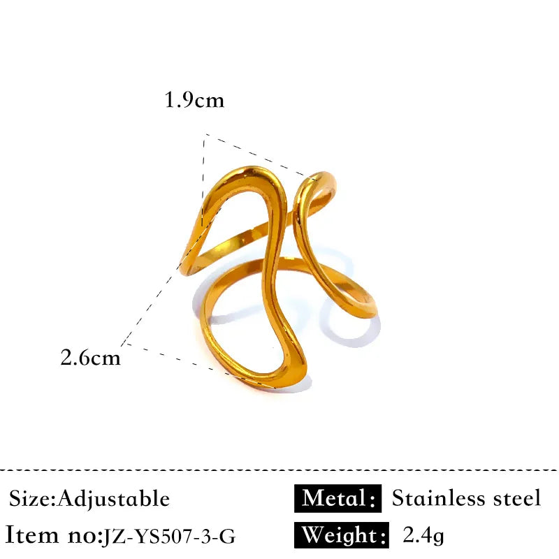 Gold & Silver Stainless Steel Open Ring