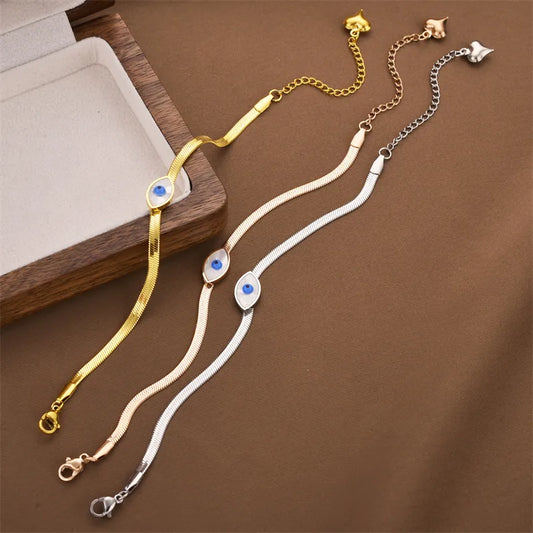 Women's Gold-Plated Evil Eye Stainless Bracelet