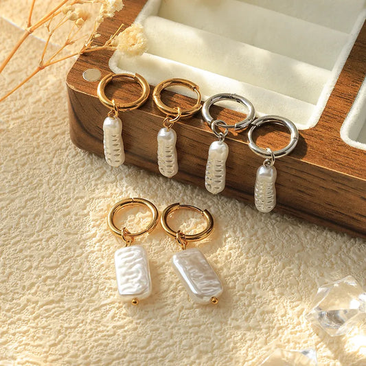 18K Gold Plated Geometric Tassel Hoop Earrings