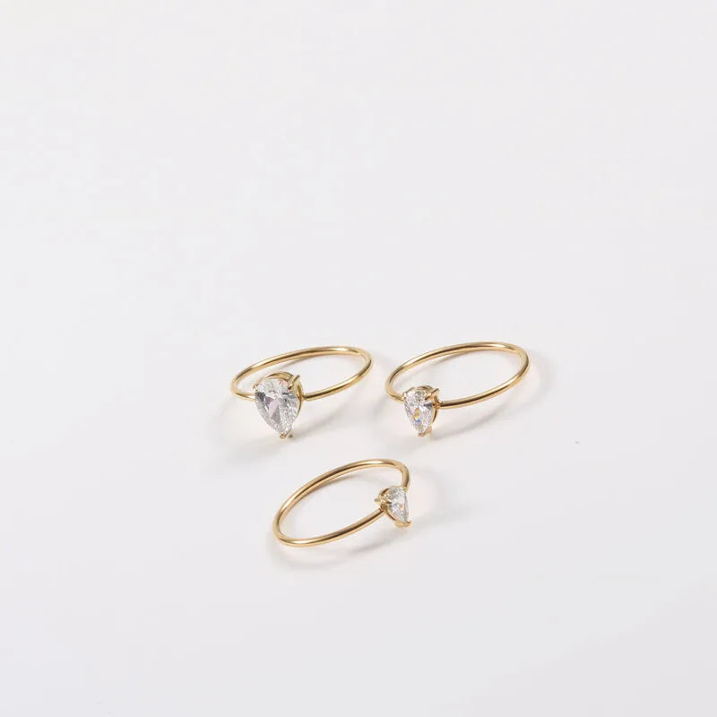 18K Gold Plated Titanium Ring with Diamond Accents