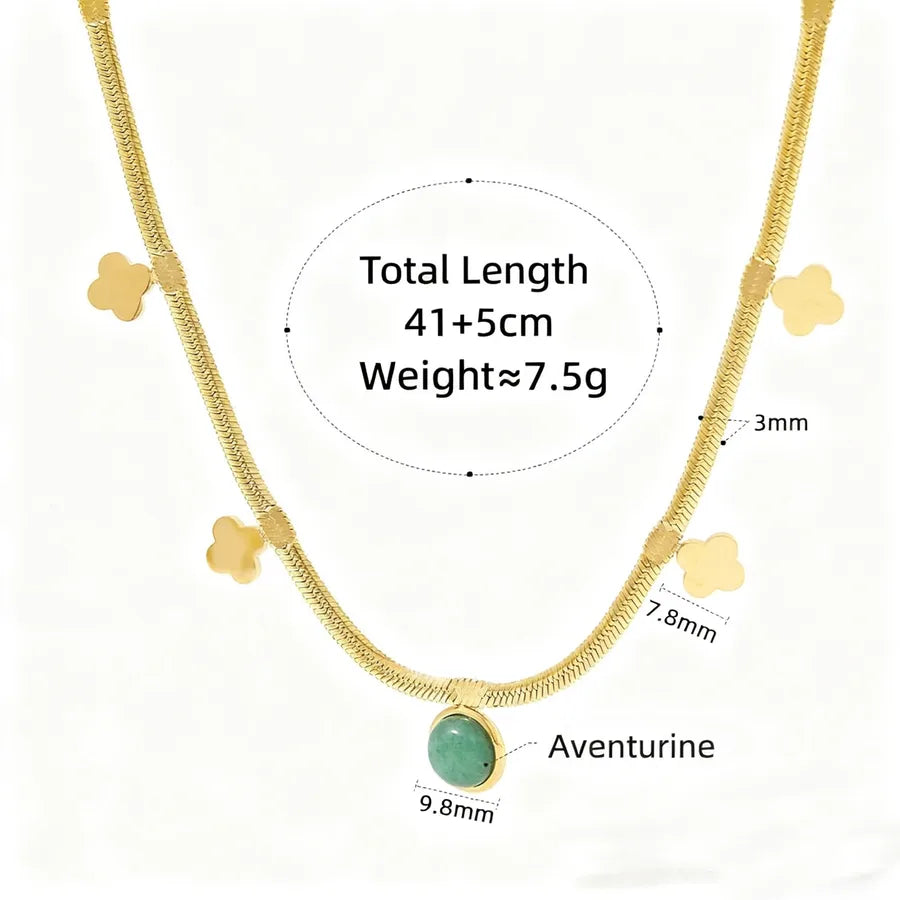 Green Dongling Stone Pendant Necklace