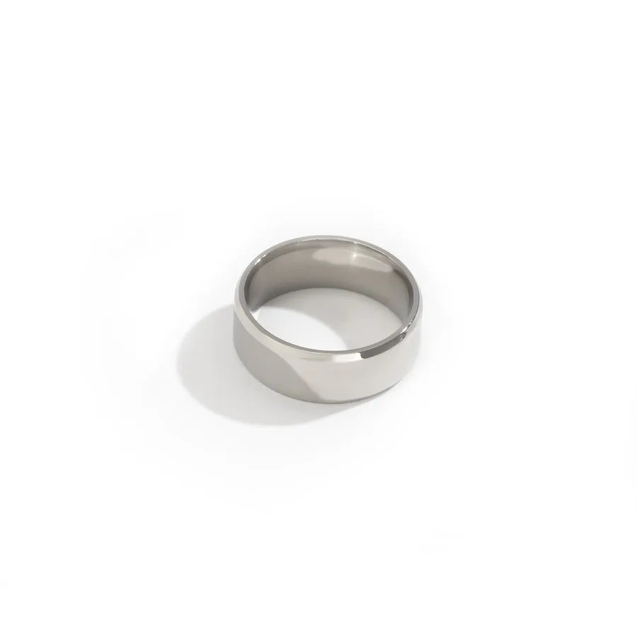 Unisex Titanium Steel Hip-Hop Ring 21# Steel Color