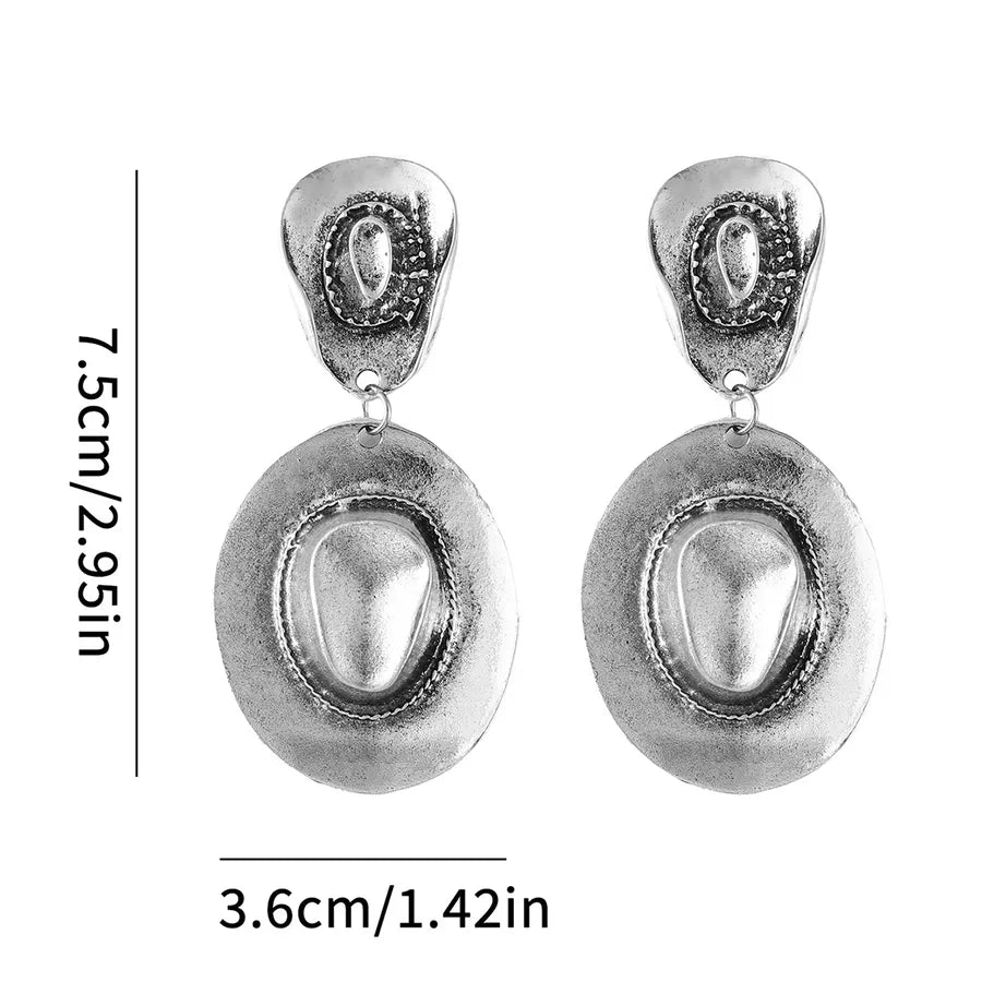 Vintage Western Cowboy Hat Drop Earrings