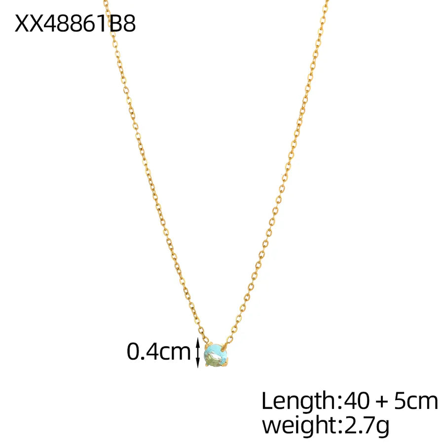 18K Gold Plated Geometric Titanium Steel Necklace One Size XX48861B8 9*9*1