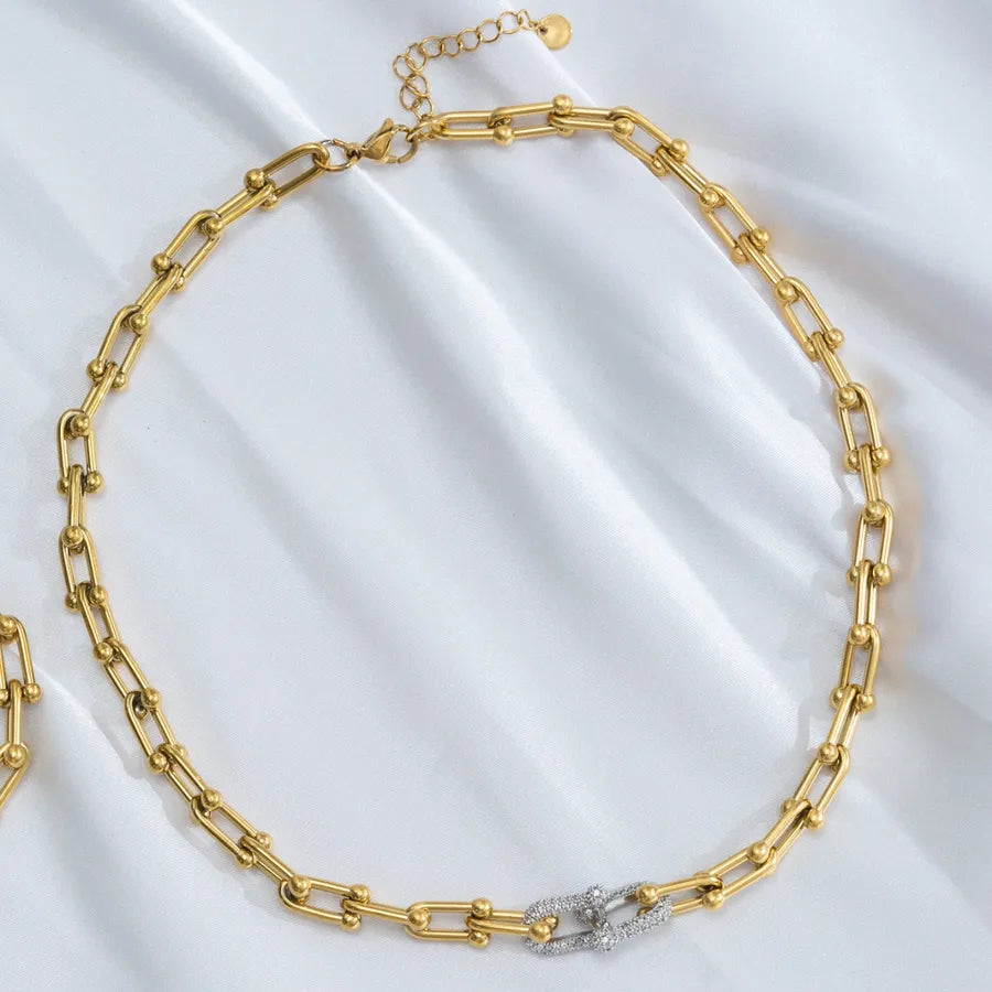 18K Gold Plated U-Shaped Jewelry Set