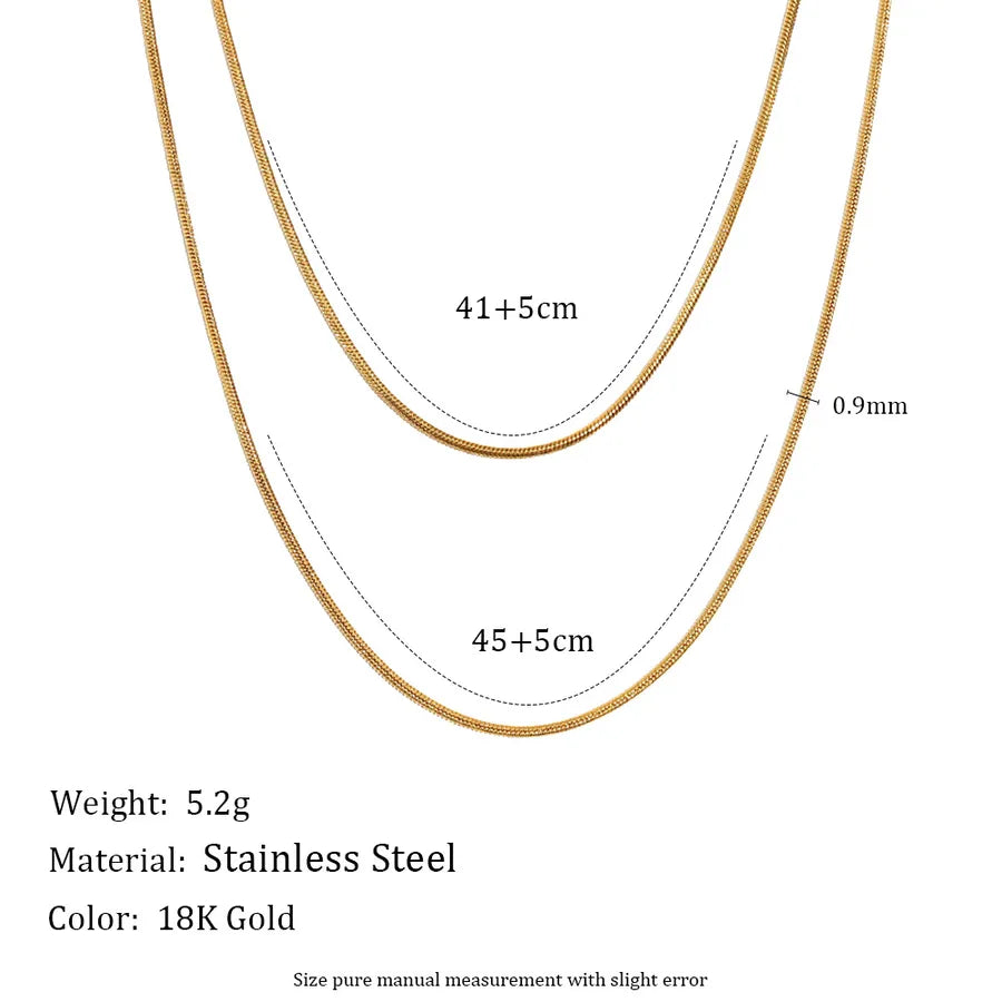 Double Layer 18K Gold Plated Geometric Necklace