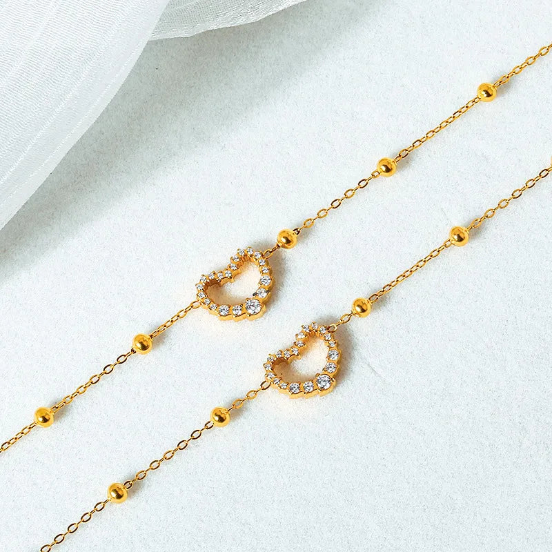 Heart-Shaped Titanium Steel Bracelet for Women