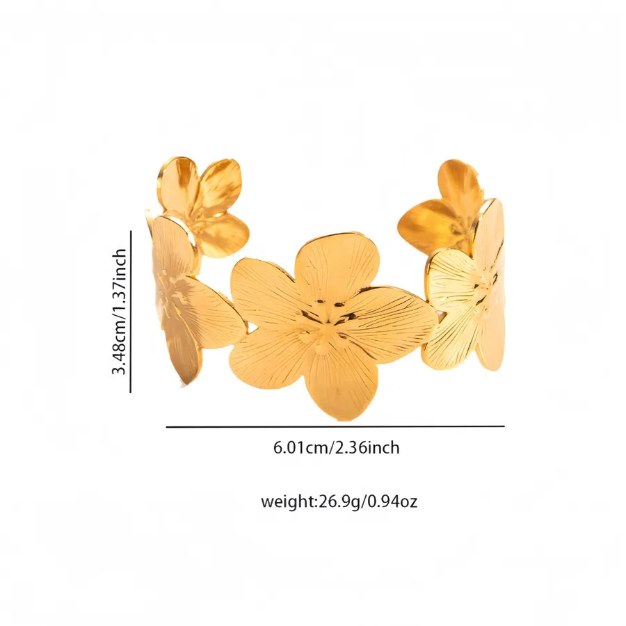 18K Gold Plated Wide Titanium Steel Bracelet