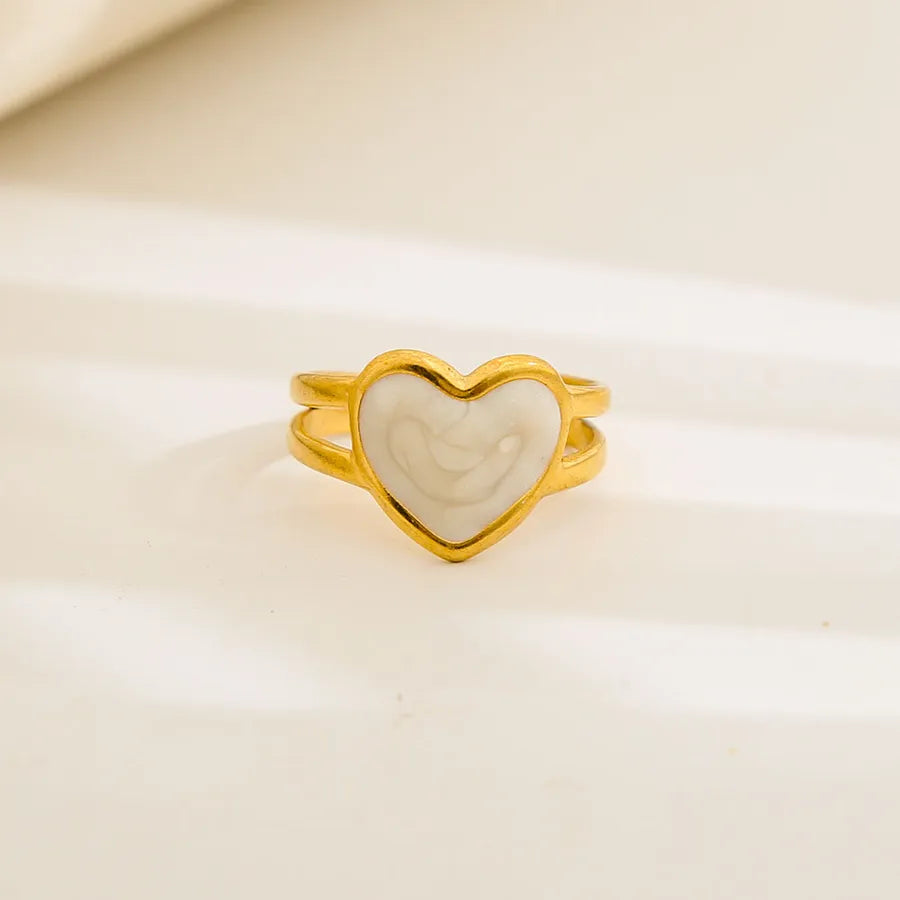Unisex Gold-Plated Enamel Open Ring 227