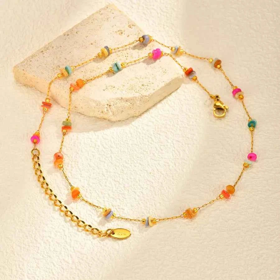 Women's Color Block Stainless Steel Necklace