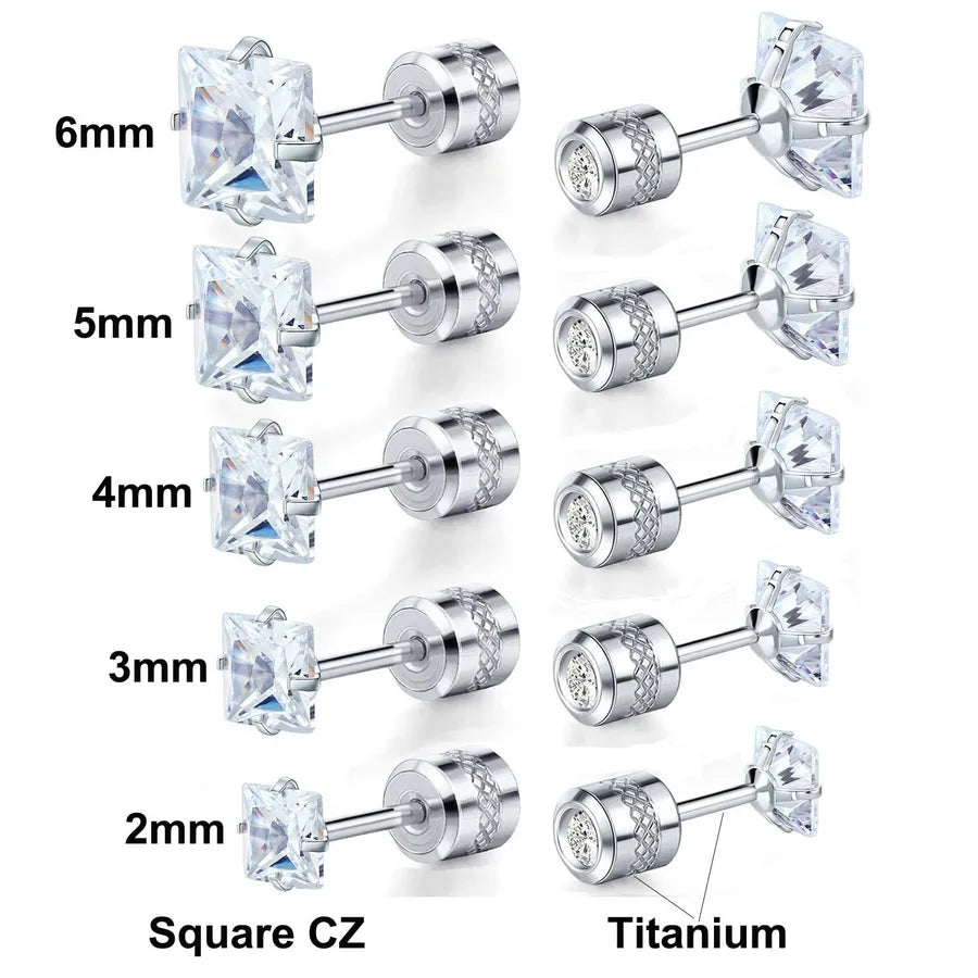 Geometric Stainless Steel Ear Studs