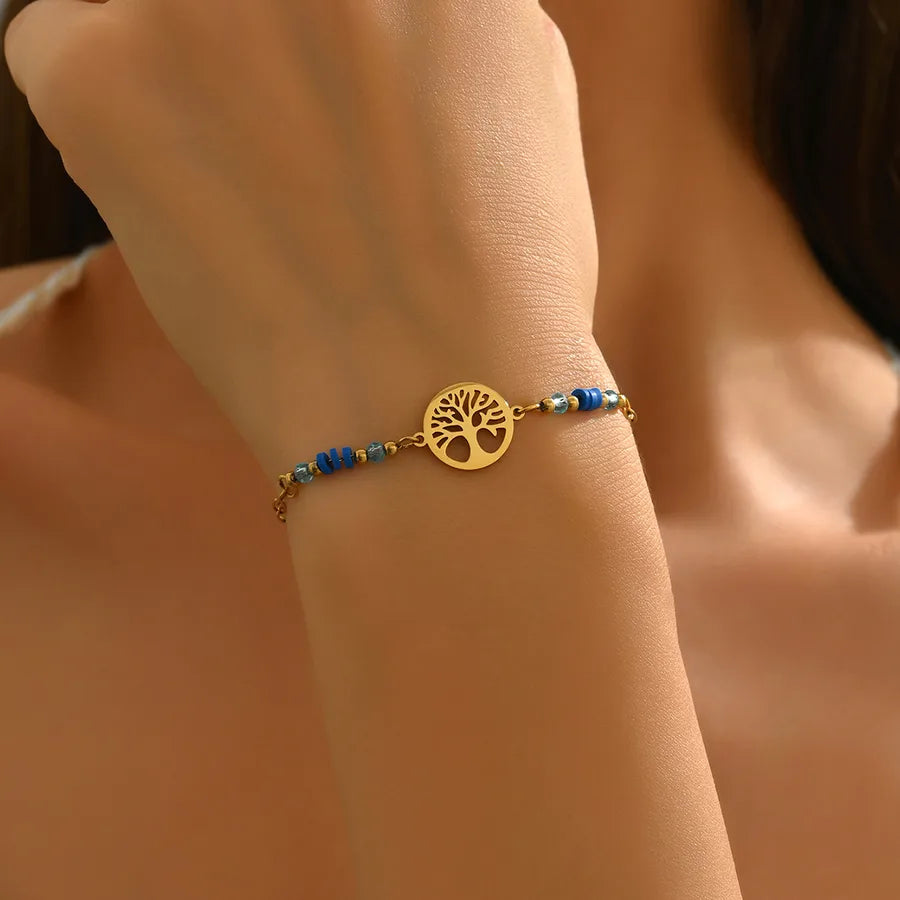 Tree of Life Beaded Bracelet – Pink or Blue