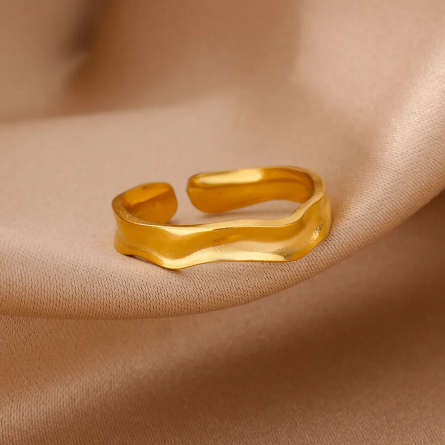 Minimalist 18K Gold Stainless Steel Ring