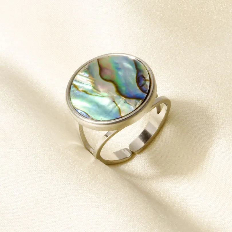 18K Gold Plated Geometric Shell Ring J930-S-B