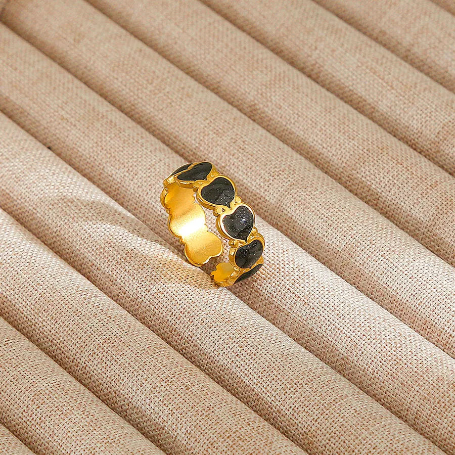 Heart Pattern Stainless Steel Ring H0121-0072