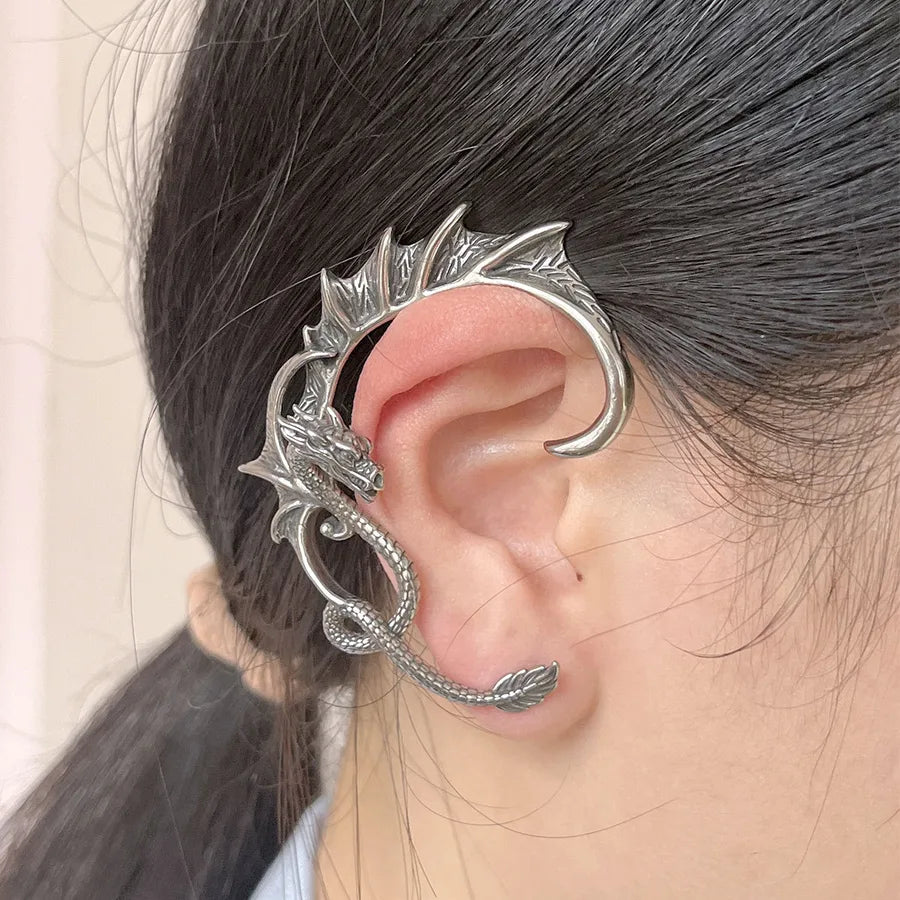 Unisex Stainless Steel Dragon Ear Cuff