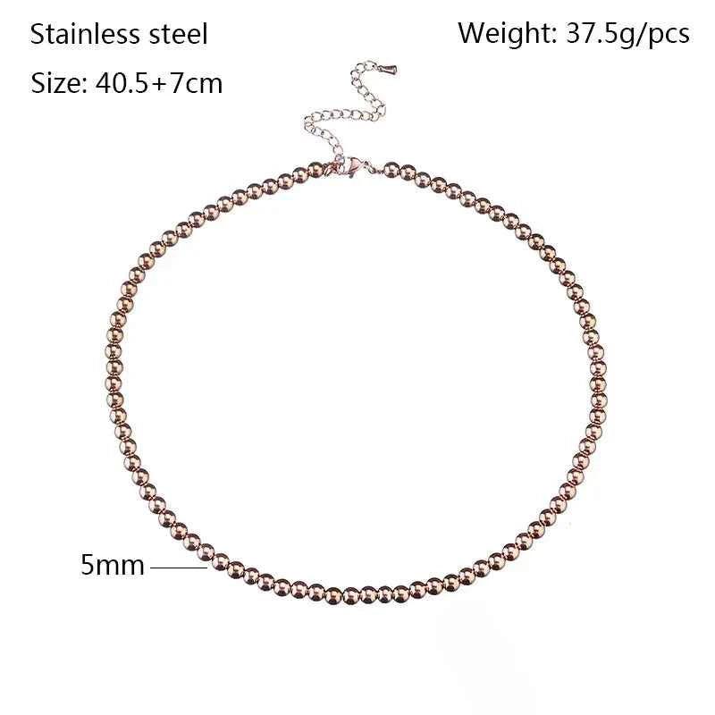 Rose Gold Stainless Steel Geometric Necklace