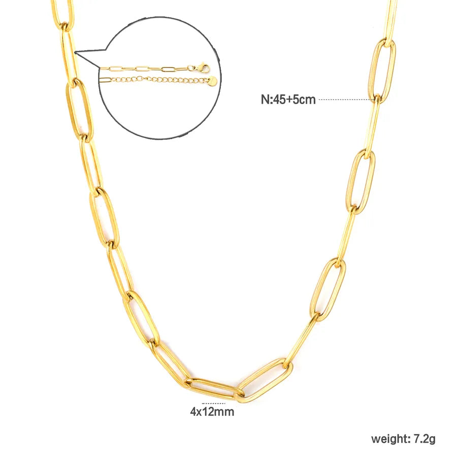 Double Layer Cross Chain Necklace – Gold Stainless Steel NE2G2800G