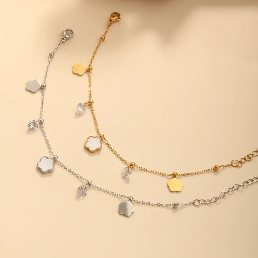 Gold & Silver Clover Bracelet for Women