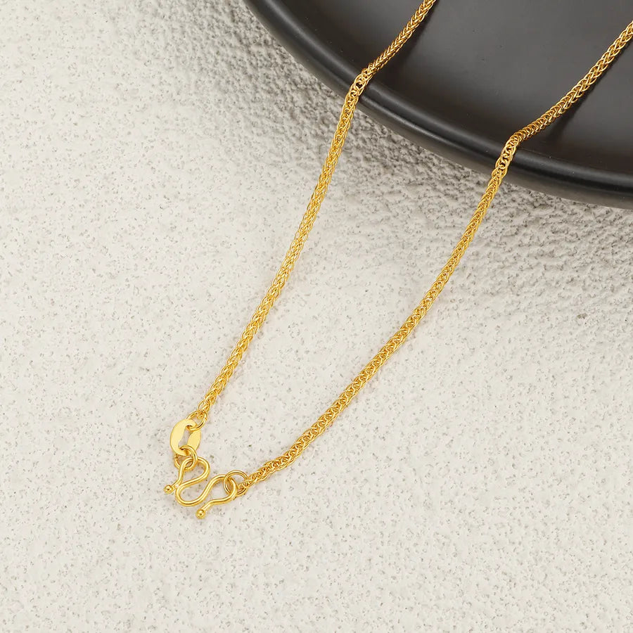Gold Plated Stainless Steel Chain Bracelet for Women M Buckle 3 [Chopin Necklace Yellow]]