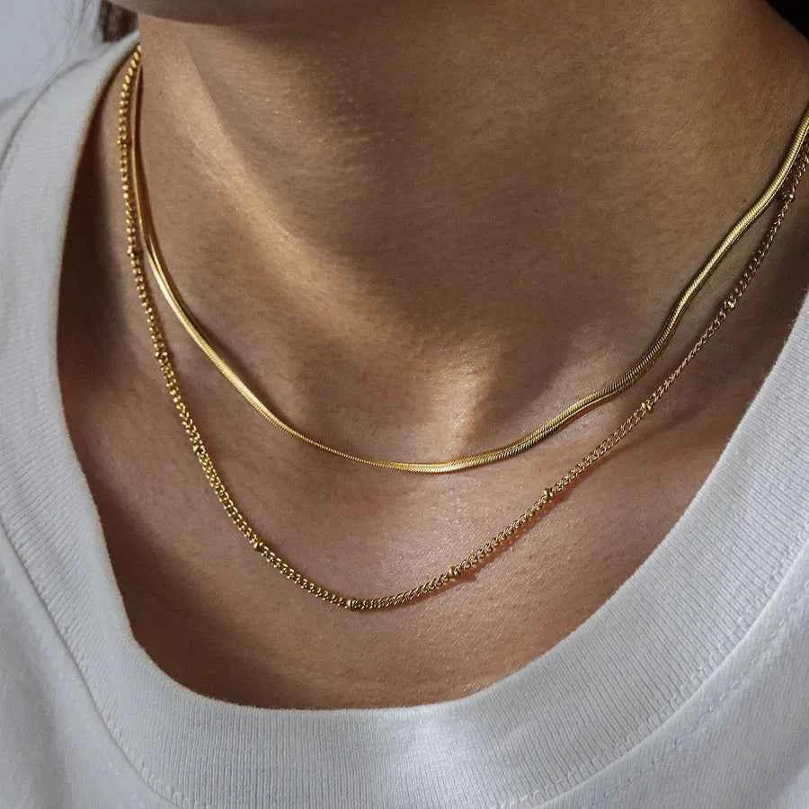Gold Plated Stainless Steel Unisex Chain Necklace