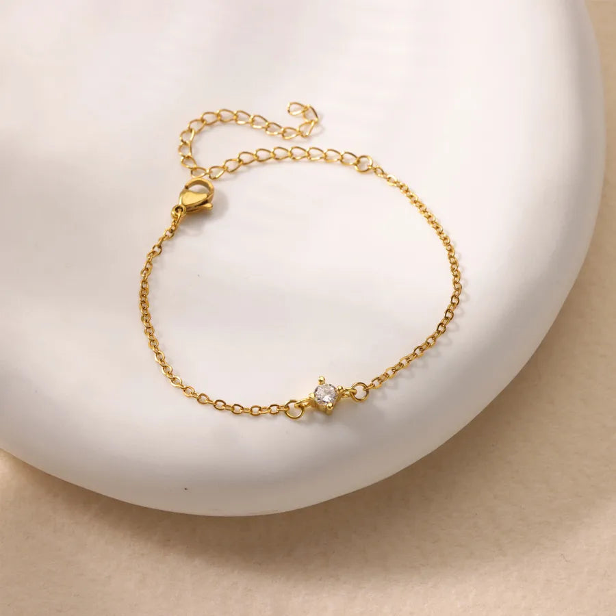 18K Gold Plated Geometric Zirconia Bracelet