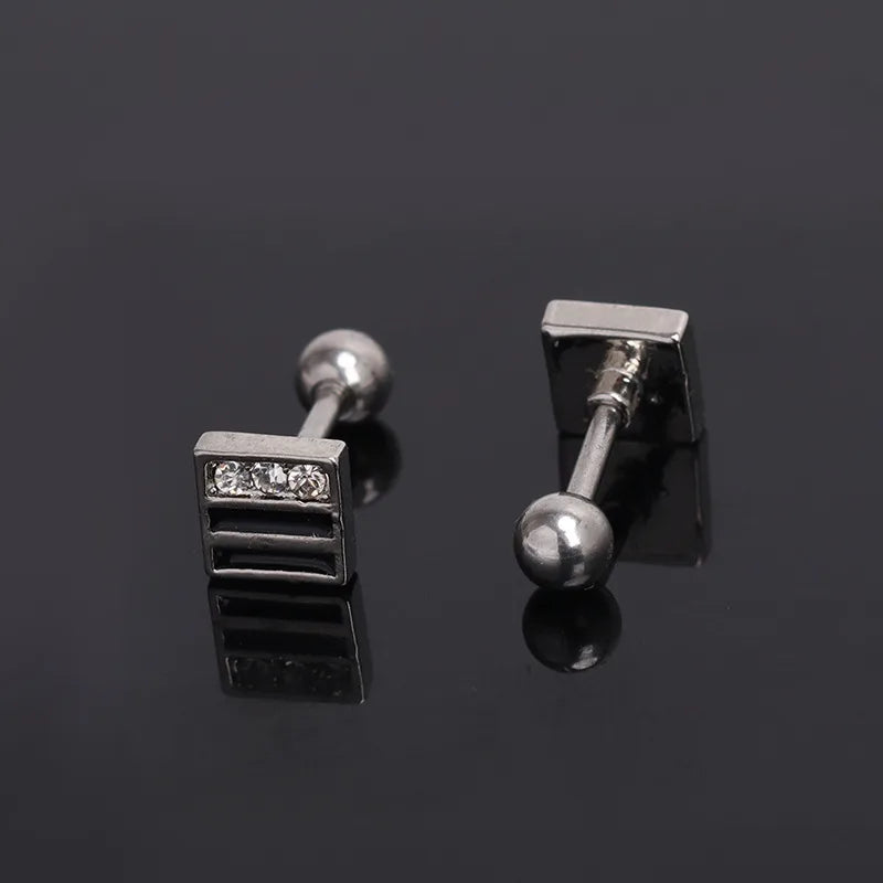 Vintage Square Zirconia Stud Earrings
