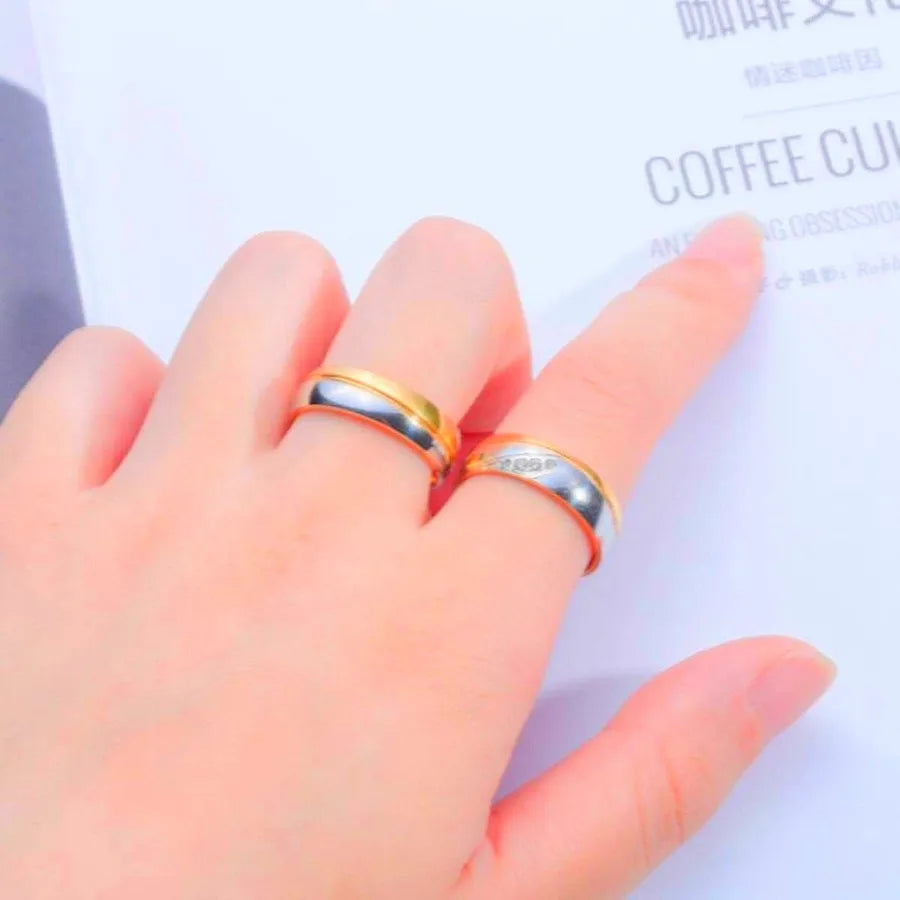 Gold & Silver Stainless Steel Couple Rings