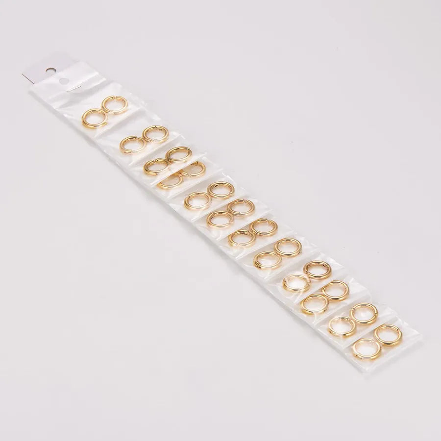 18K Gold Plated Stainless Steel Hoop Earrings Set [Small] Wire Diameter 2.5, Inner Diameter 8mm