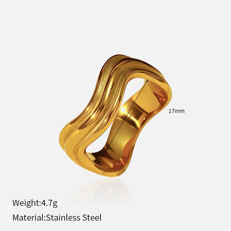 Geometric Titanium Steel Ring for Women 6 YHTSR-2501178