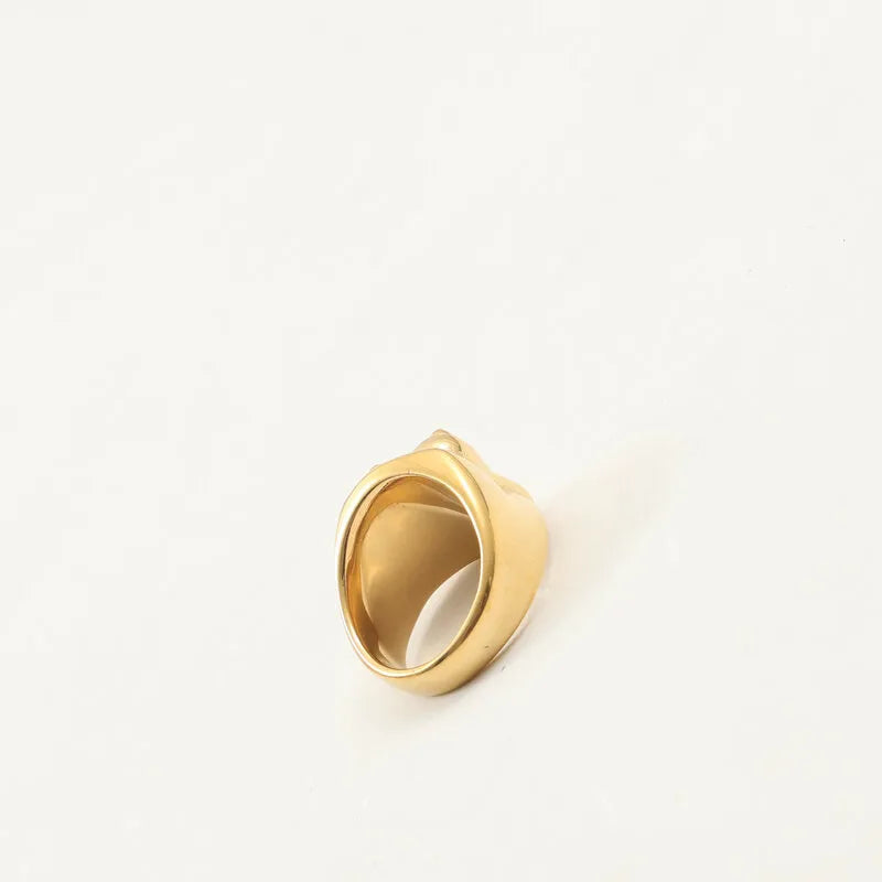 18K Gold Plated Titanium Steel Ring for Women