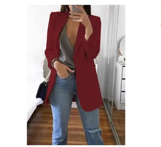 Women's Slim Fit Open Front Blazer Cardigan