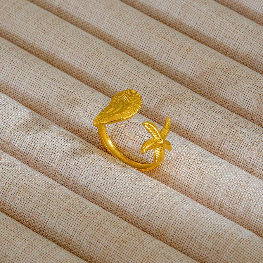 Adjustable 18K Gold Stainless Steel Ring 300
