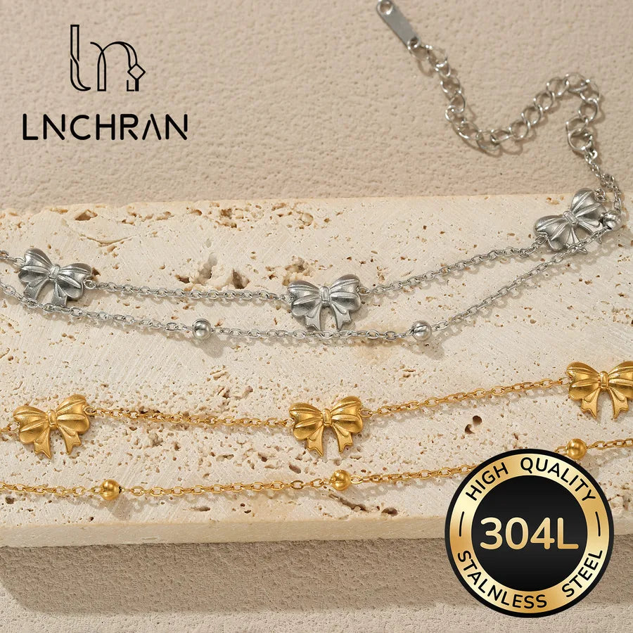 Gold & Silver Bowknot Stainless Steel Bracelet