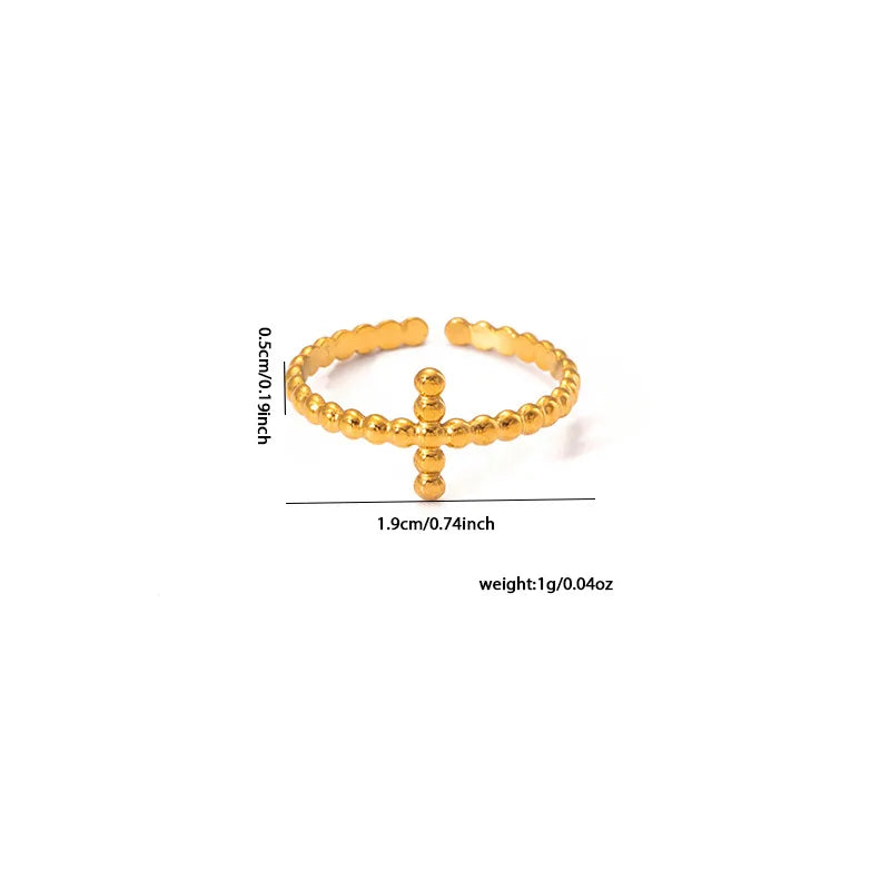 Minimalist Titanium Steel Geometric Ring Adjustable Opening TYGR0140