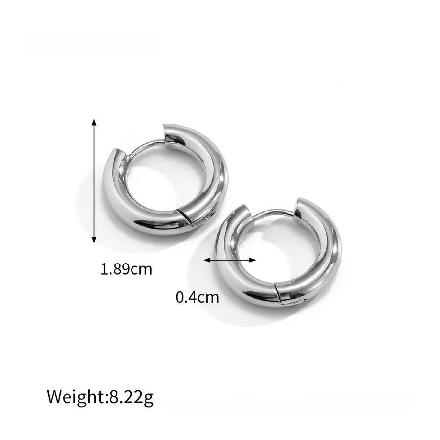 Stainless Steel Geometric Hoop Earrings JDE201777-3
