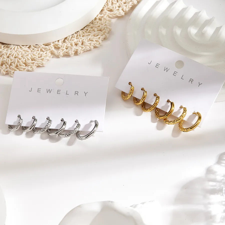 18K Gold Plated Hammered Hoop Earrings