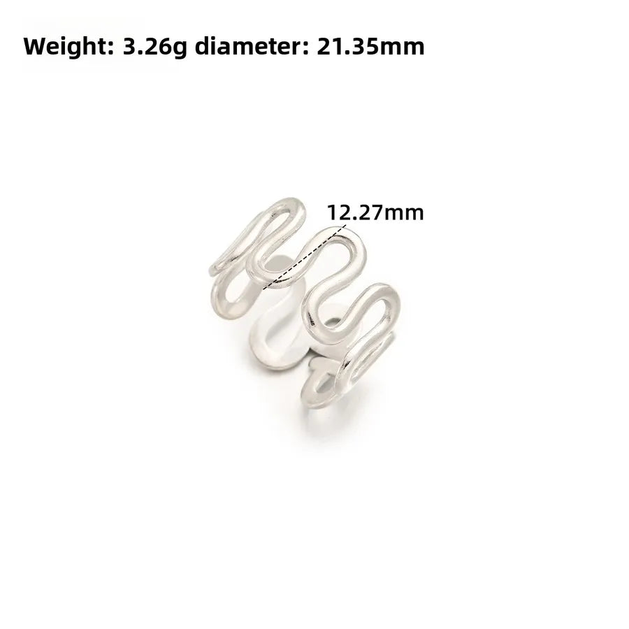 Gold Open Heart Stainless Steel Ring Adjustable Opening J302-Y Steel Color