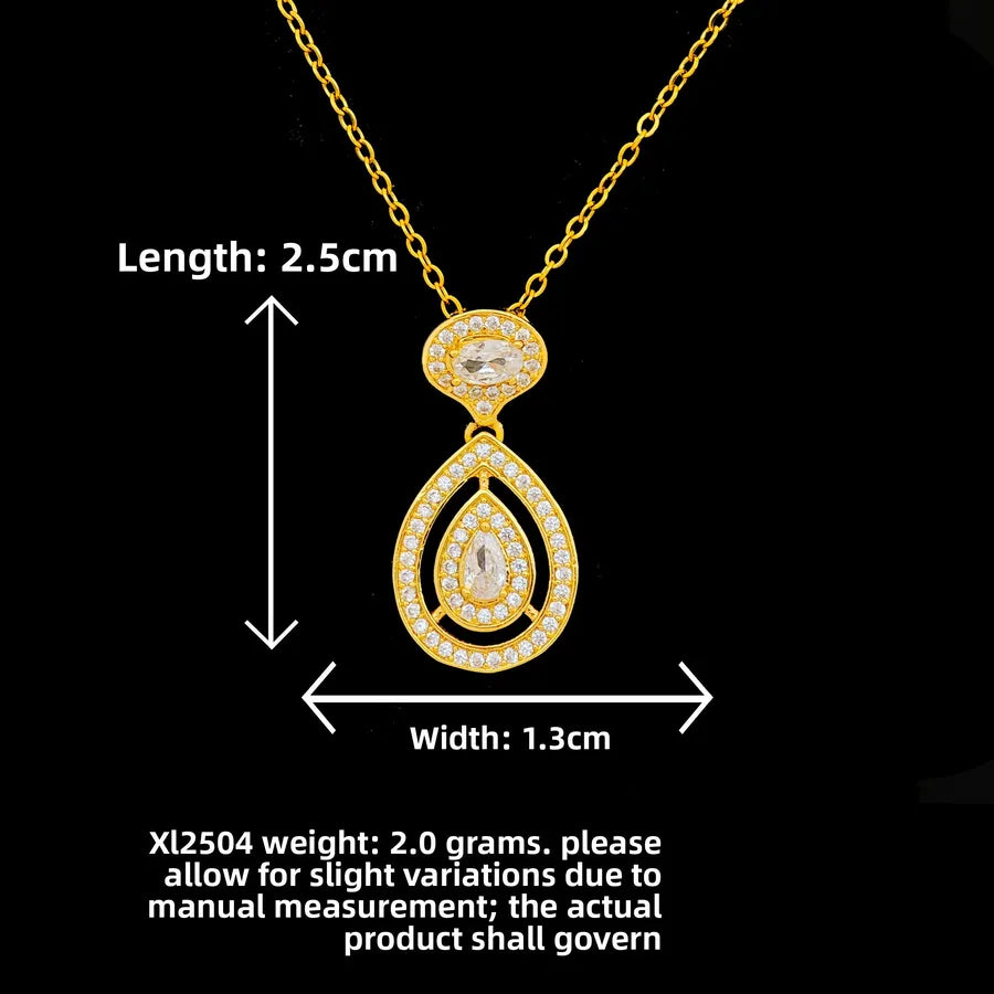Butterfly & Whale Couple Pendant Necklace XL2504 Water Drop Necklace Gold