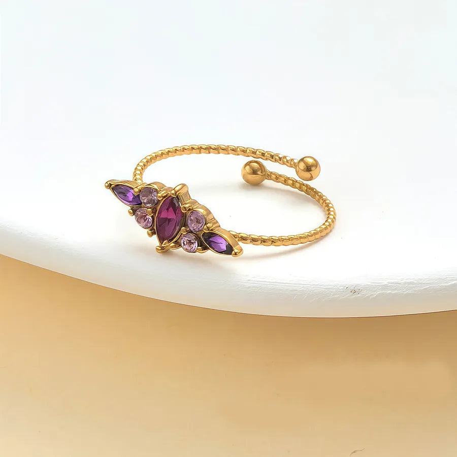 Elegant Rhinestone Knot Stainless Steel Ring