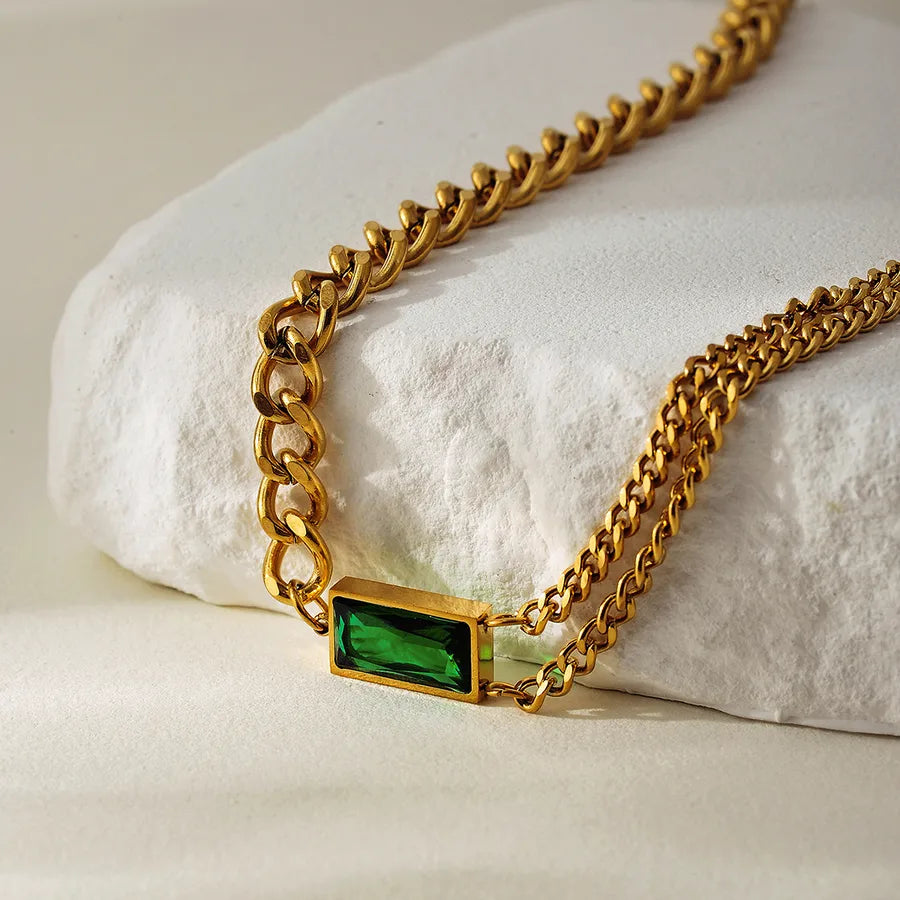 18K Gold PVD Geometric Stainless Steel Necklace