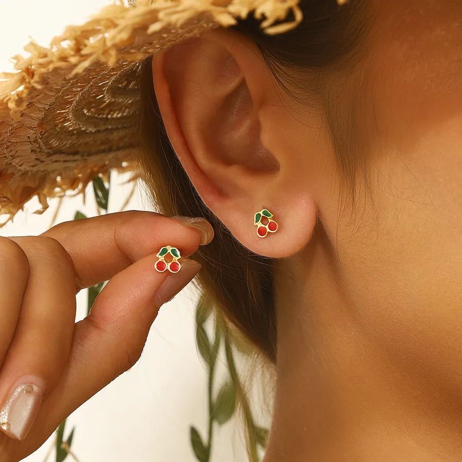 12 Pairs Gold-Plated Pearl & Zircon Stud Earrings