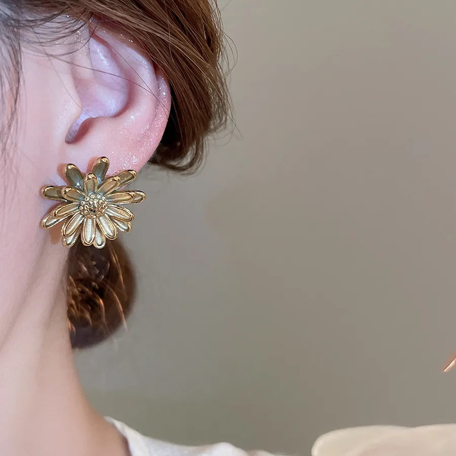 Boho Stainless Steel Flower Earrings