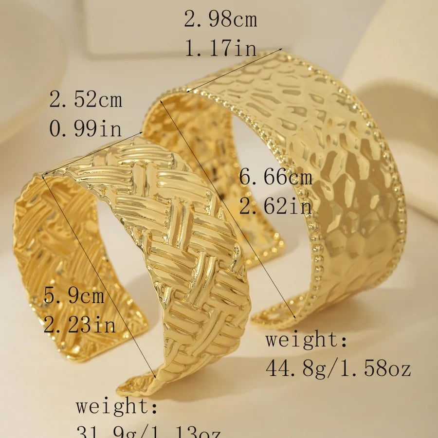 18K Gold Plated Stainless Steel Open Bangle