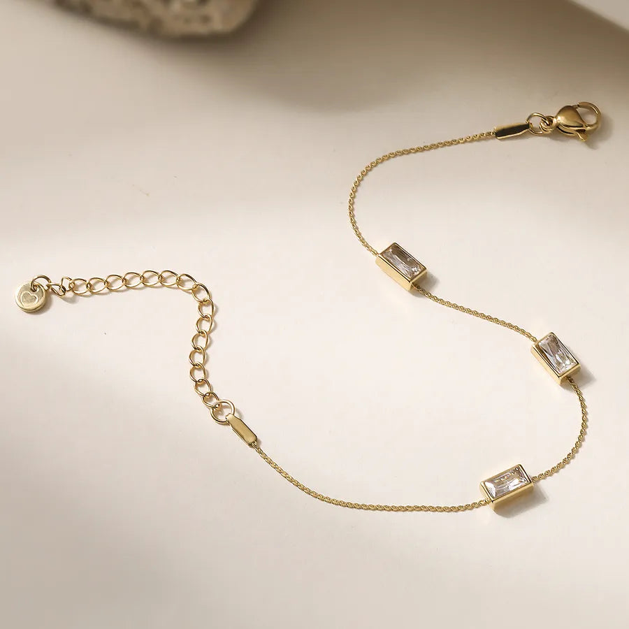 18K Gold Plated Zircon Bracelet for Women