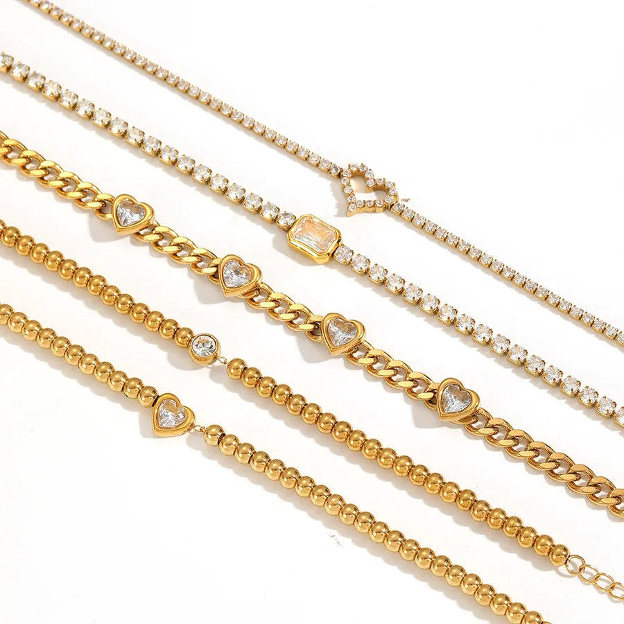 Heart-Shaped Zirconia Tennis Bracelet for Women