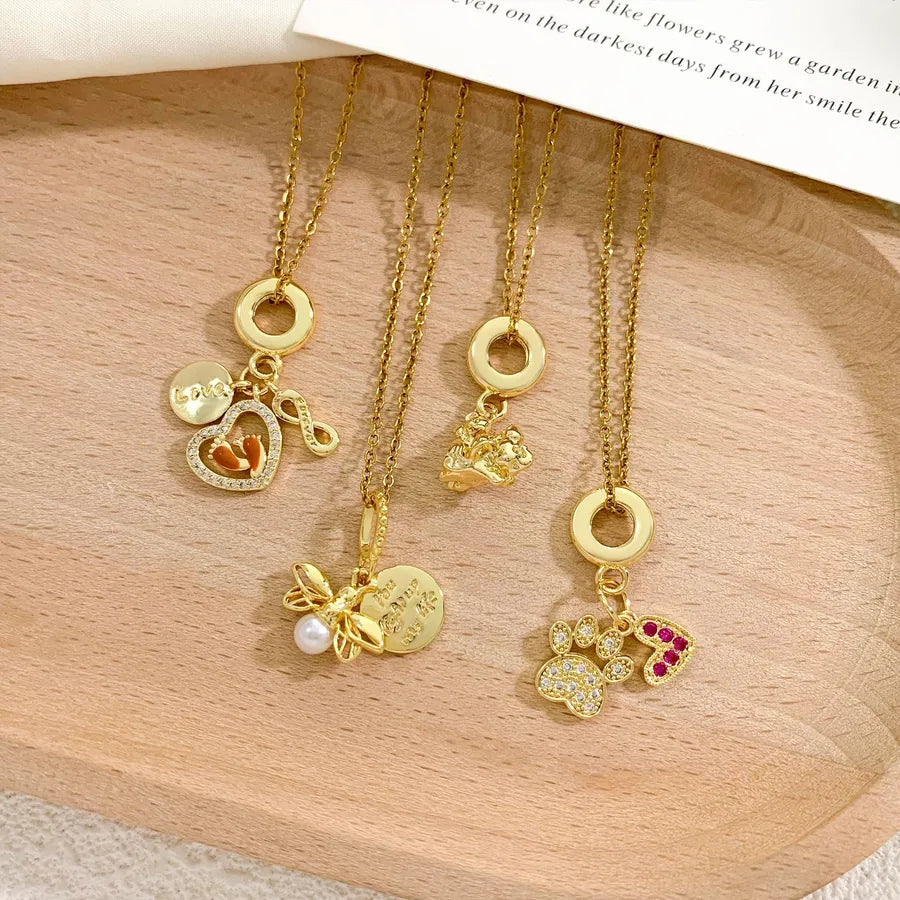 18K Gold Plated Zircon Pendant Necklace