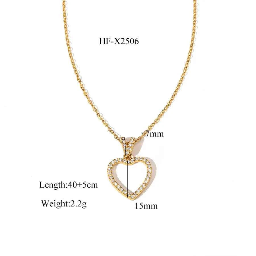 18K Gold Plated Geometric Heart Pendant Necklace